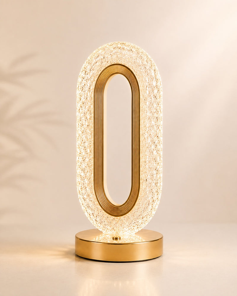 Lampa LED decorativa, veioza din cristal acrilic, lumina ambientala, 3 culori, alb rece/cald/neutru, control touch, reincarcabila-1