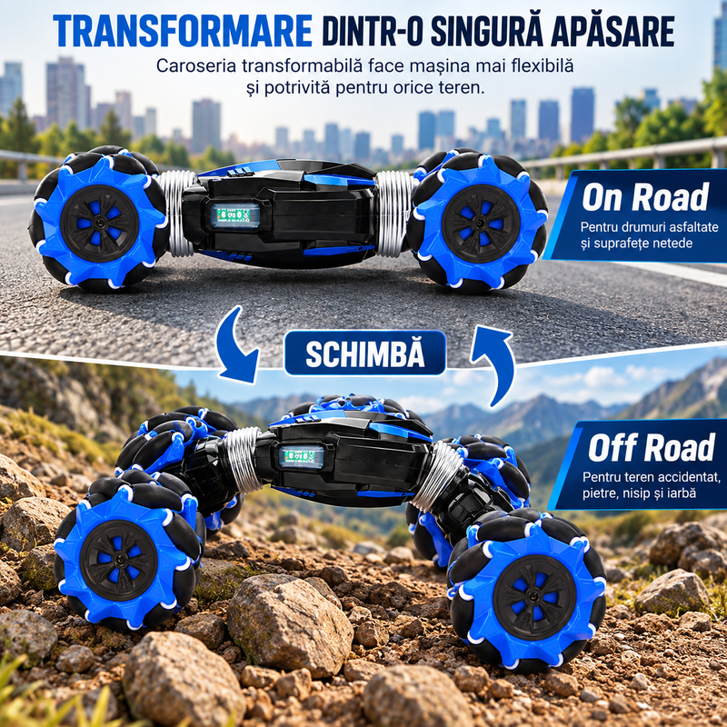 Mașinuță Stunt 4WD Control Gestual Telecomandă Ceas Rotire 360°-5