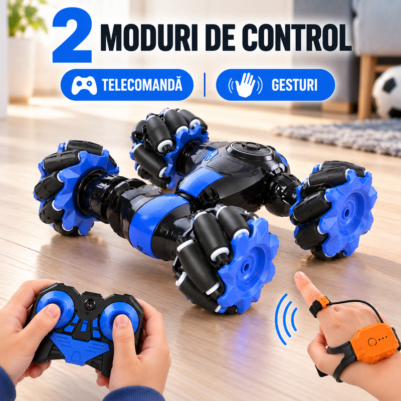 Mașinuță Stunt 4WD Control Gestual Telecomandă Ceas Rotire 360°-2