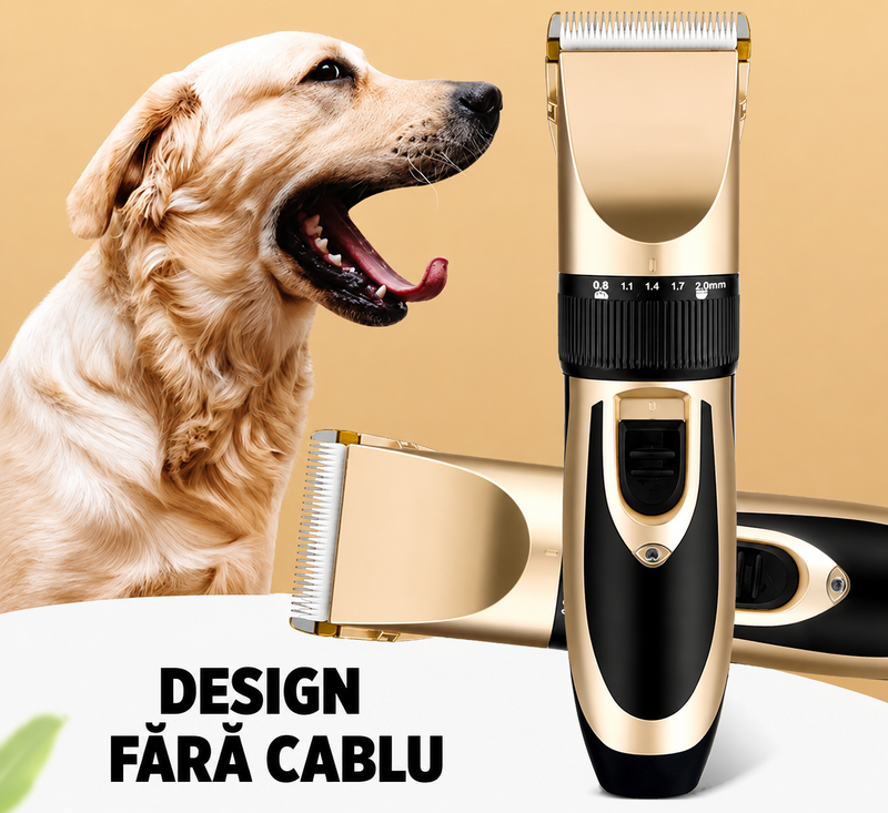 Mașină de Tuns Animale fără Fir, Silențioasă, Lamă Ceramică, 4 Piepteni și Accesorii-4