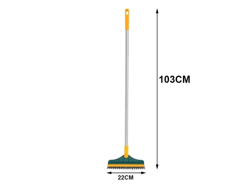 Perie Curățare Podele cu Racletă Rotativă 120° Perii V 103x22 cm Inox-4