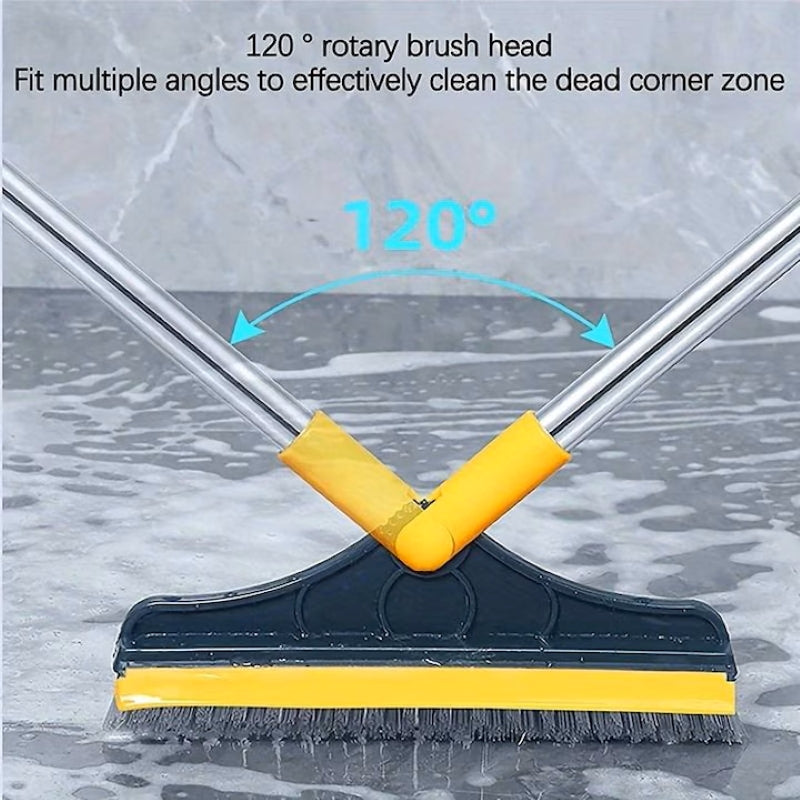 Perie Curățare Podele cu Racletă Rotativă 120° Perii V 103x22 cm Inox-7