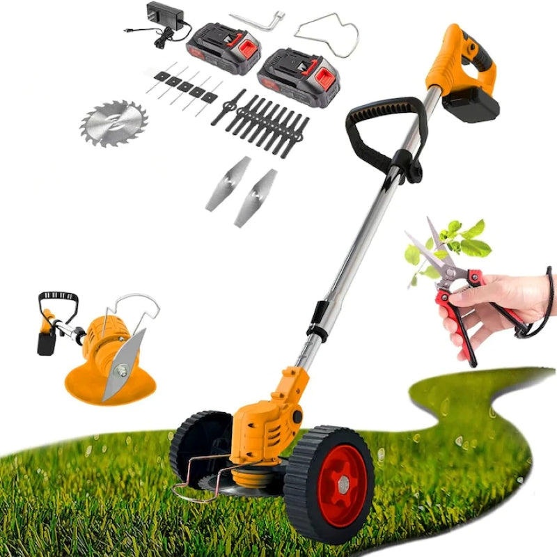 Motocoasă Electrică 2 Acumulatori 48V Roți Detașabile Disc 18000RPM