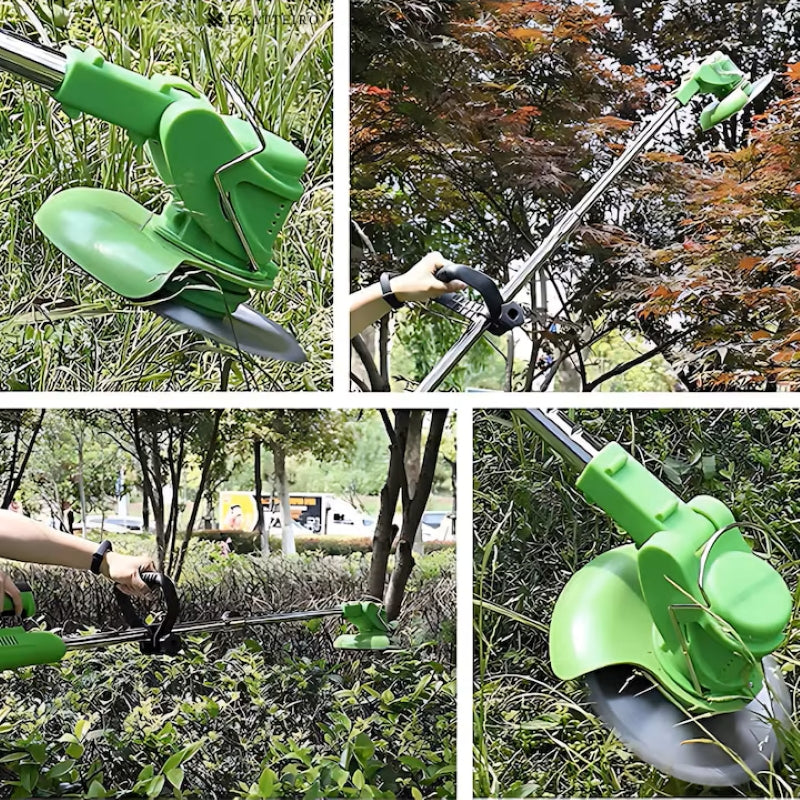 Motocoasă Electrică 2 Acumulatori 48V Braț Reglabil 8 Lame Verde-6