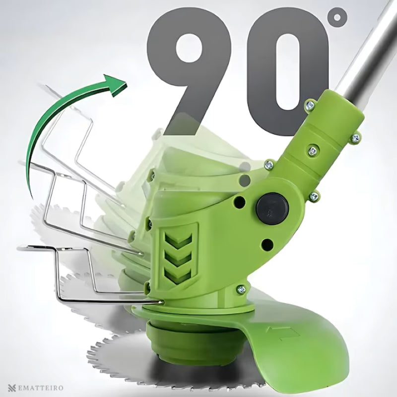 Motocoasă Electrică 2 Acumulatori 48V Braț Reglabil 8 Lame Verde-7