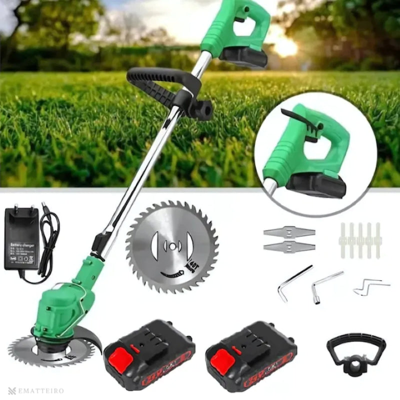 Motocoasă Electrică 2 Acumulatori 48V Braț Reglabil 8 Lame Verde
