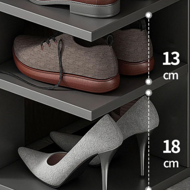Pantofar Vertical 7 Etaje Spații Înguste 40x22x111 cm PAL Gri-2