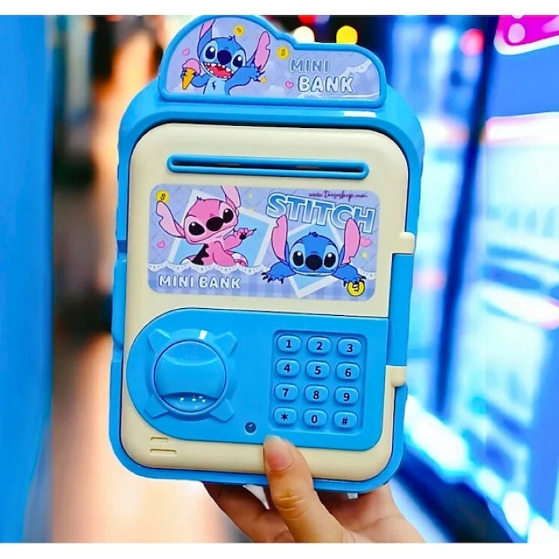 Pușculiță Electronică Stitch Copii Sunete Bancnote Albastru-4