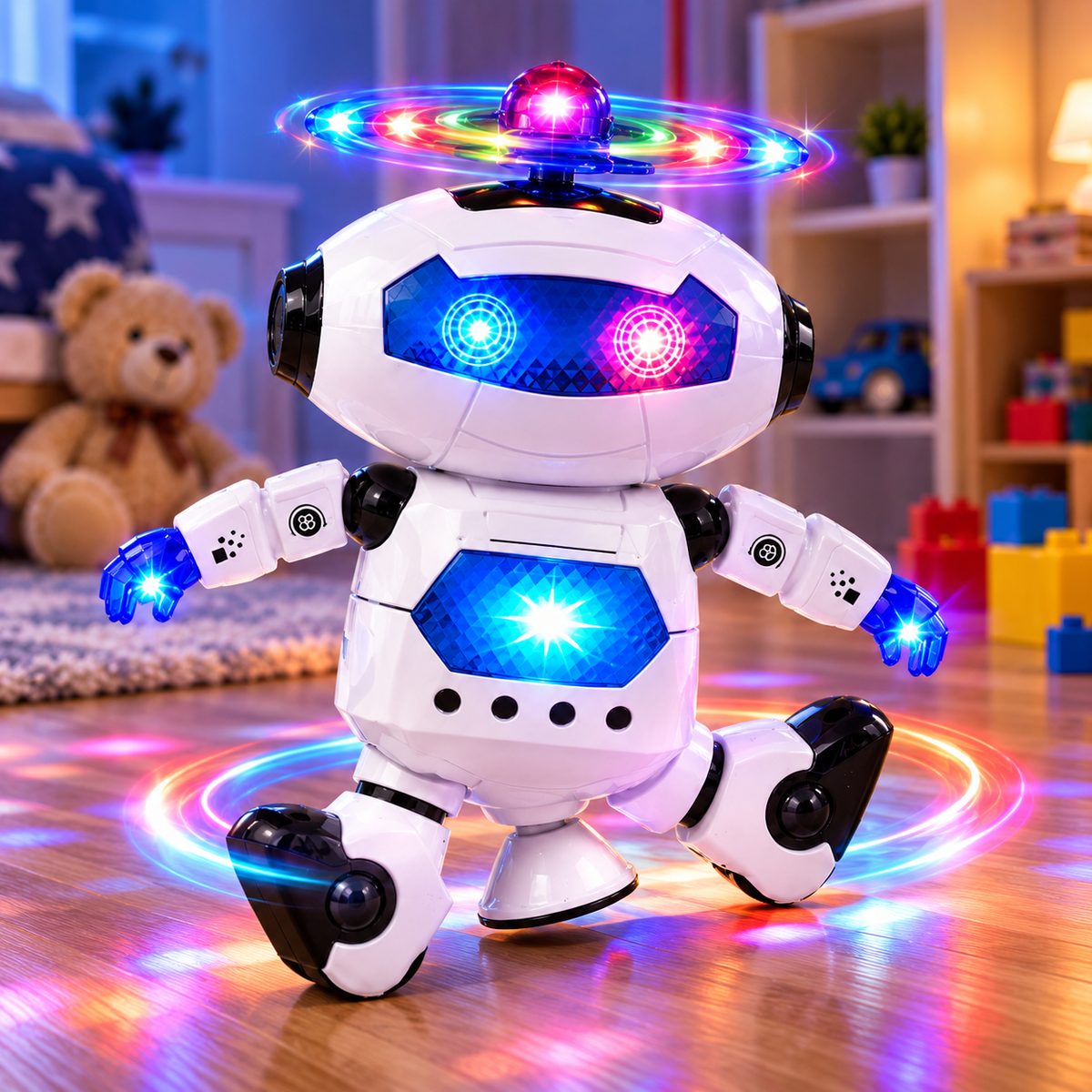 Jucărie Interactivă Robot Dansator Muzică Lumini Baterii Incluse-1