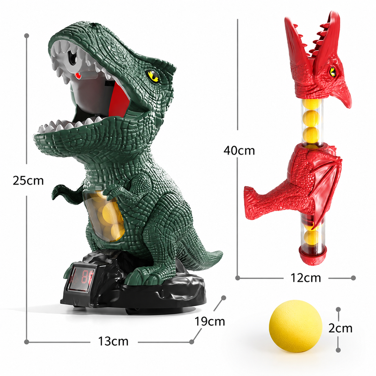 Set Joc Interactiv Tintă Dinozaur 2 Pistoale 48 Bile Spumă LED-8